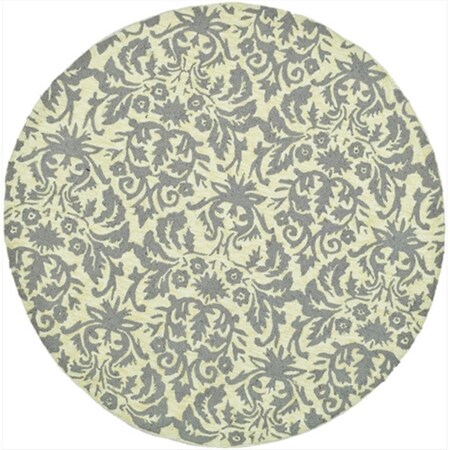 Safavieh 4 x 4 ft. Round Transitional Chelsea Beige Yellow and Grey Hand Hooked Rug HK368A-4R